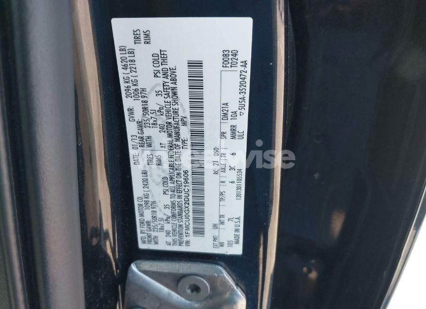 Photo 9 of 2013 Ford Escape SE (VIN 1FMCU0GX2DUC19606)