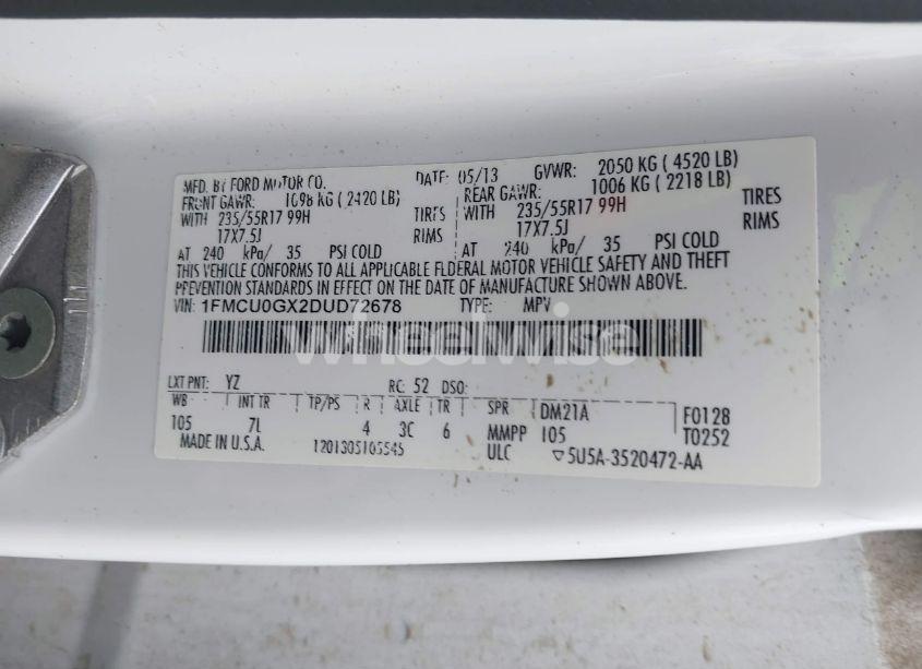 Photo 9 of 2013 Ford Escape SE (VIN 1FMCU0GX2DUD72678)