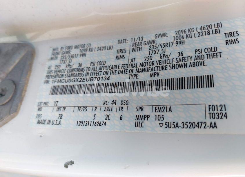 Photo 9 of 2014 Ford Escape SE (VIN 1FMCU0GX2EUB70134)