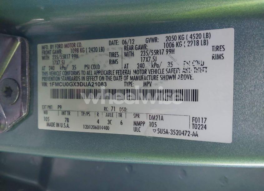 Photo 9 of 2013 Ford Escape SE (VIN 1FMCU0GX3DUA21083)