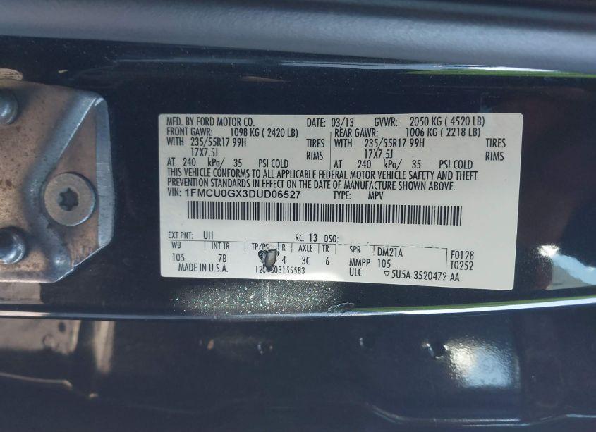 Photo 9 of 2013 Ford Escape SE (VIN 1FMCU0GX3DUD06527)