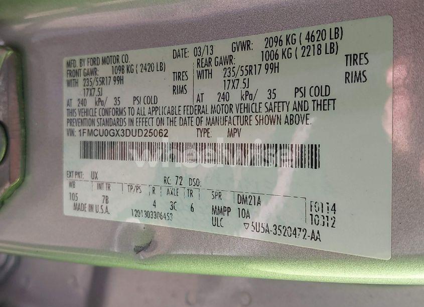 Photo 9 of 2013 Ford Escape SE (VIN 1FMCU0GX3DUD25062)