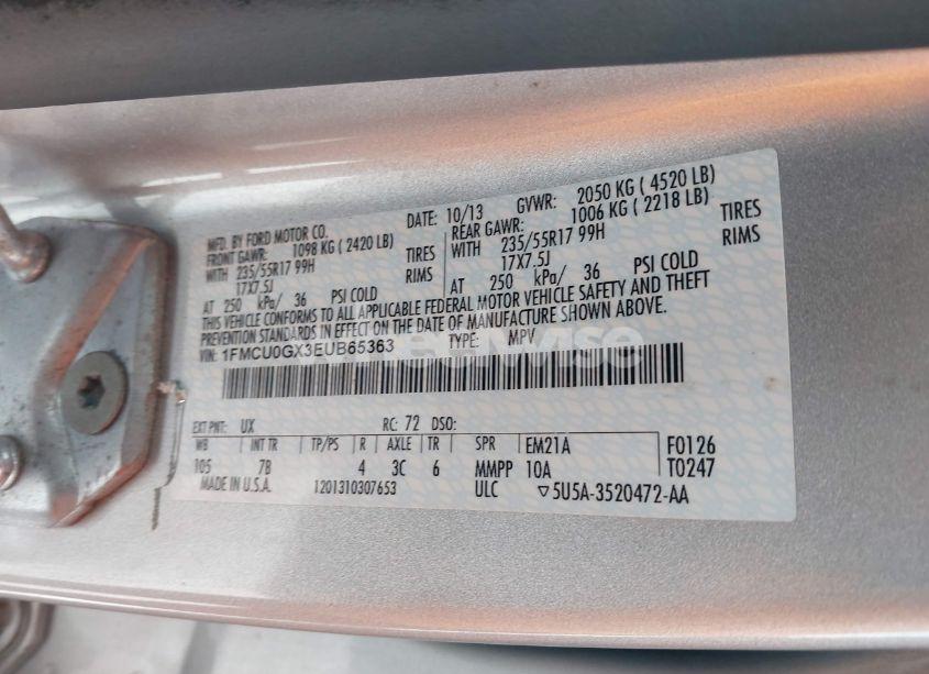 Photo 9 of 2014 Ford Escape (VIN 1FMCU0GX3EUB65363)