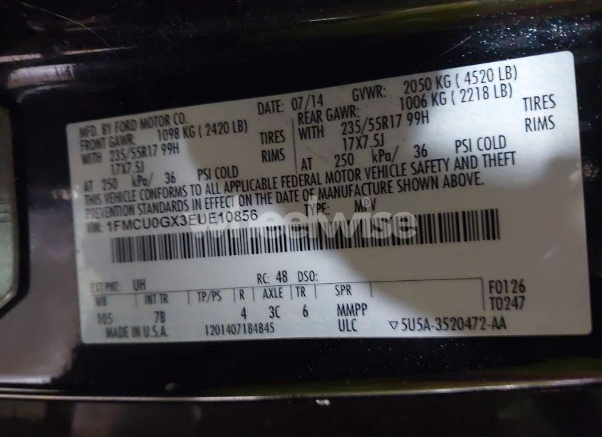 Photo 9 of 2014 Ford Escape SE (VIN 1FMCU0GX3EUE10856)