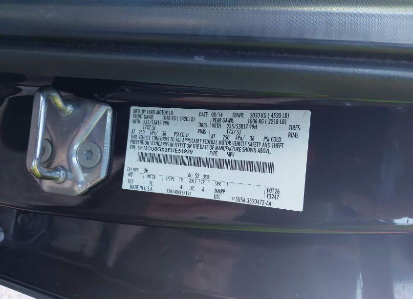 Photo 9 of 2014 Ford Escape SE (VIN 1FMCU0GX3EUE51939)