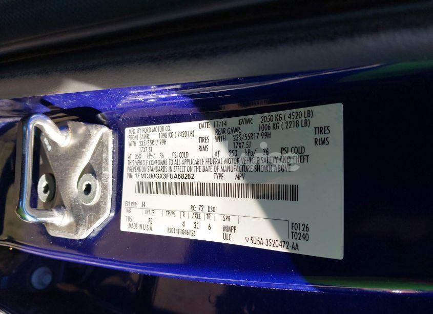 Photo 9 of 2015 Ford Escape SE (VIN 1FMCU0GX3FUA68262)