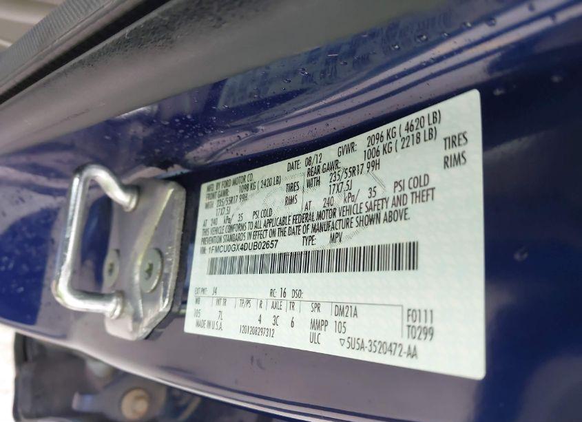 Photo 9 of 2013 Ford Escape SE (VIN 1FMCU0GX4DUB02657)