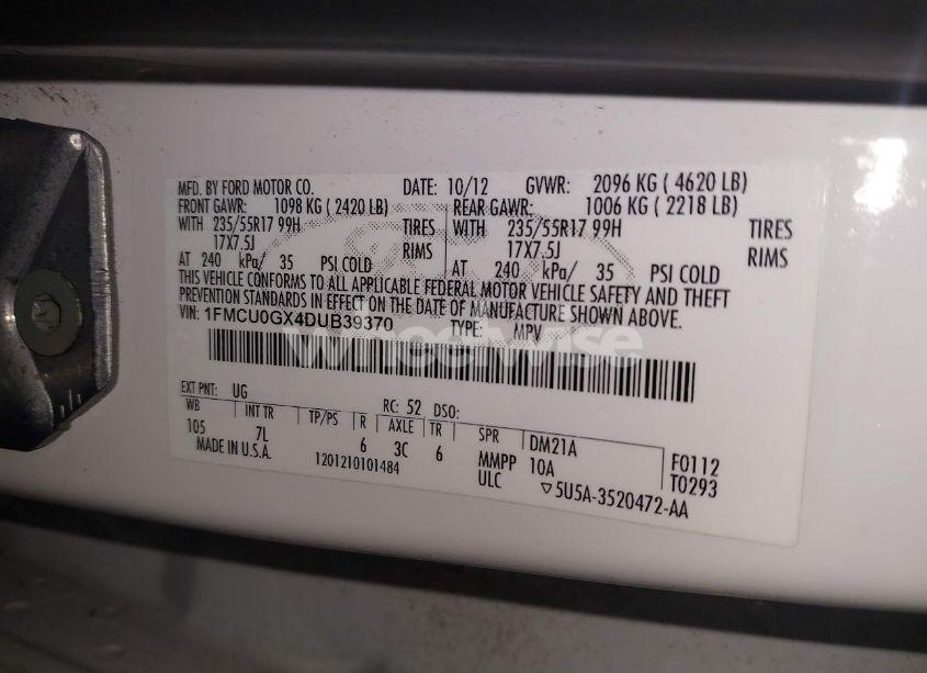 Photo 9 of 2013 Ford Escape SE (VIN 1FMCU0GX4DUB39370)