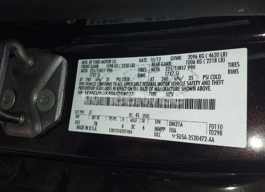 Photo 9 of 2013 Ford Escape SE (VIN 1FMCU0GX4DUB69033)