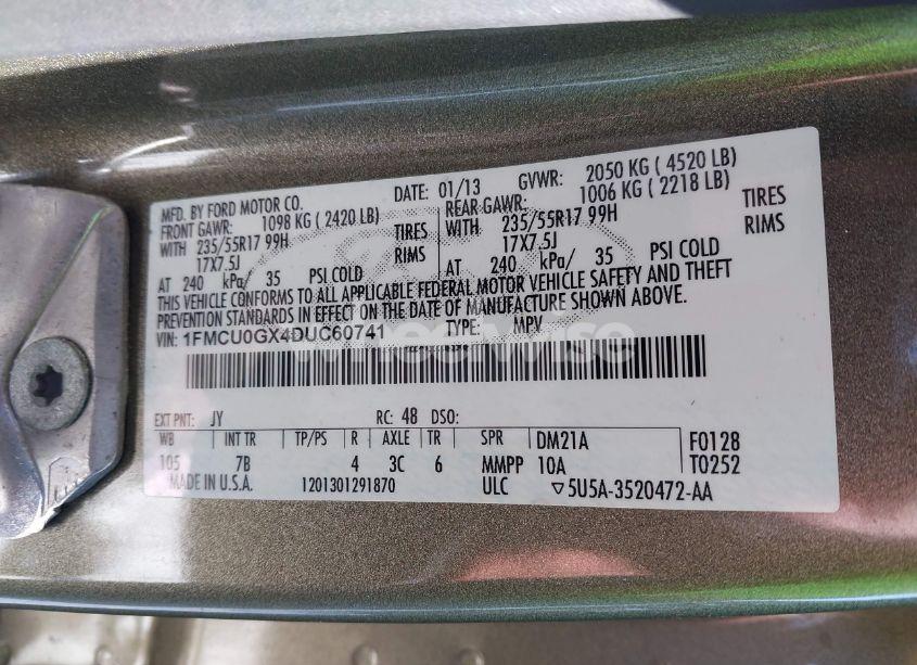 Photo 9 of 2013 Ford Escape SE (VIN 1FMCU0GX4DUC60741)