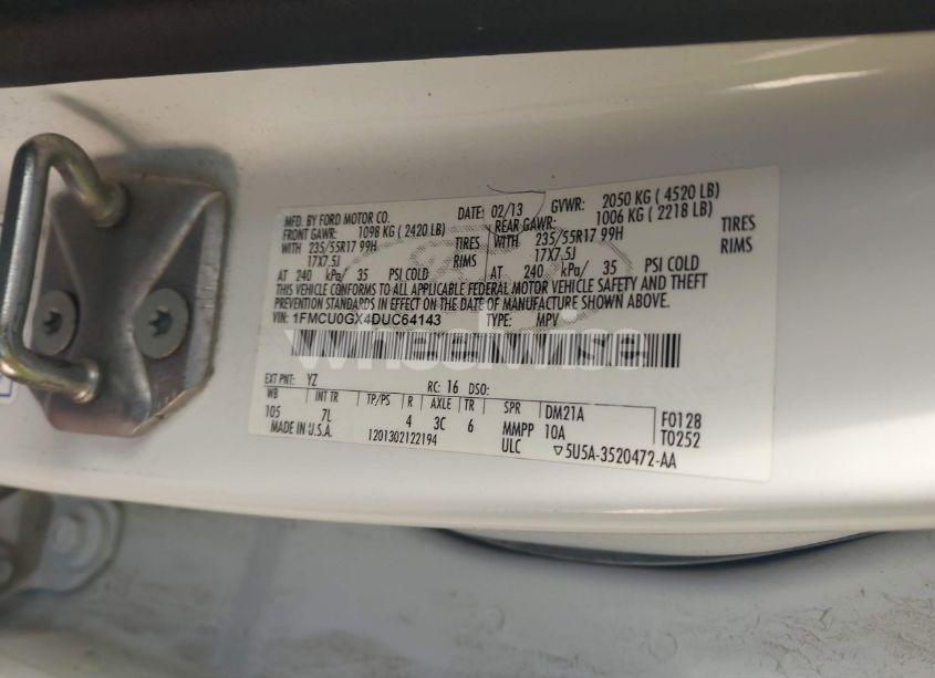 Photo 9 of 2013 Ford Escape SE (VIN 1FMCU0GX4DUC64143)