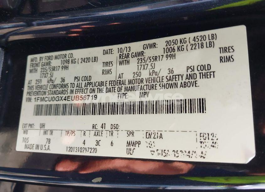 Photo 9 of 2014 Ford Escape SE (VIN 1FMCU0GX4EUB56719)