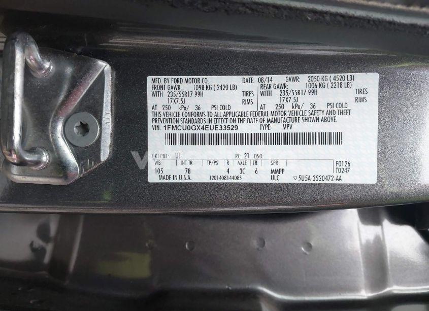 Photo 9 of 2014 Ford Escape SE (VIN 1FMCU0GX4EUE33529)