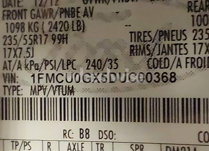 Photo 9 of 2013 Ford Escape SE (VIN 1FMCU0GX5DUC00368)