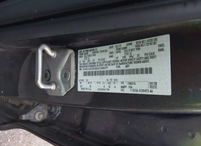 Photo 9 of 2013 Ford Escape SE (VIN 1FMCU0GX5DUC99077)