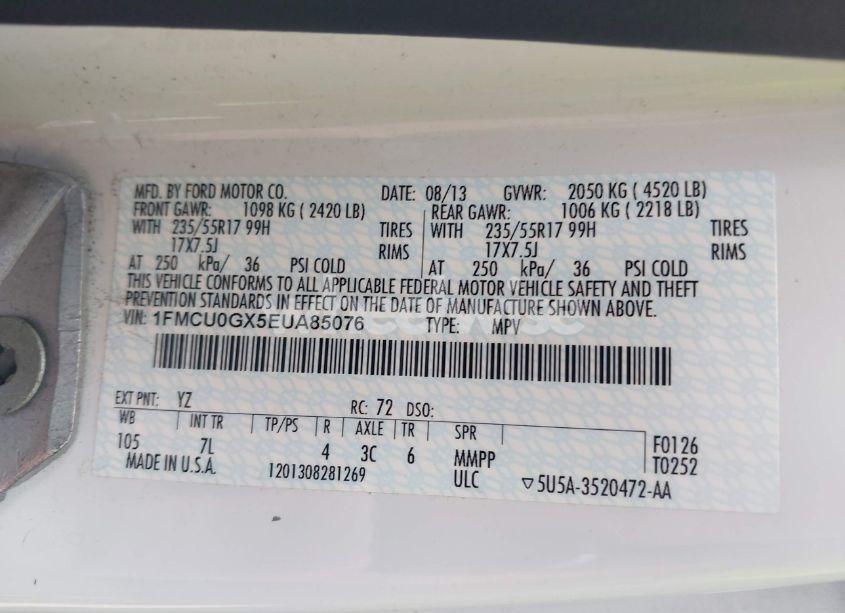 Photo 9 of 2014 Ford Escape SE (VIN 1FMCU0GX5EUA85076)