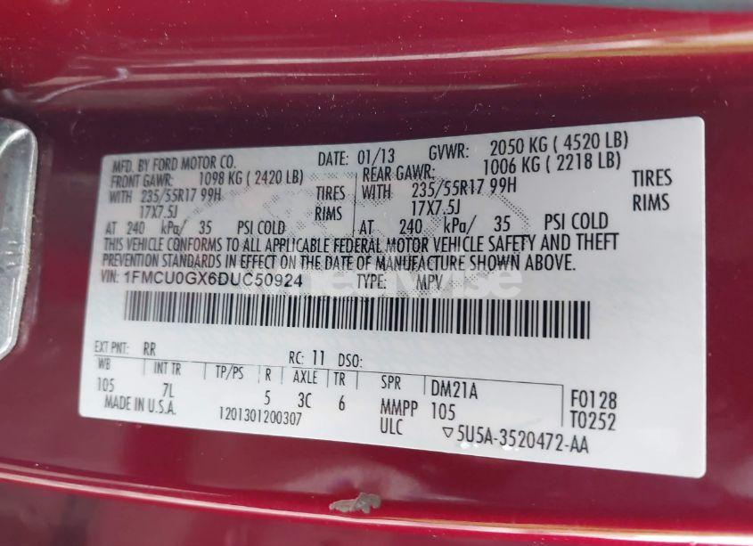 Photo 9 of 2013 Ford Escape SE (VIN 1FMCU0GX6DUC50924)