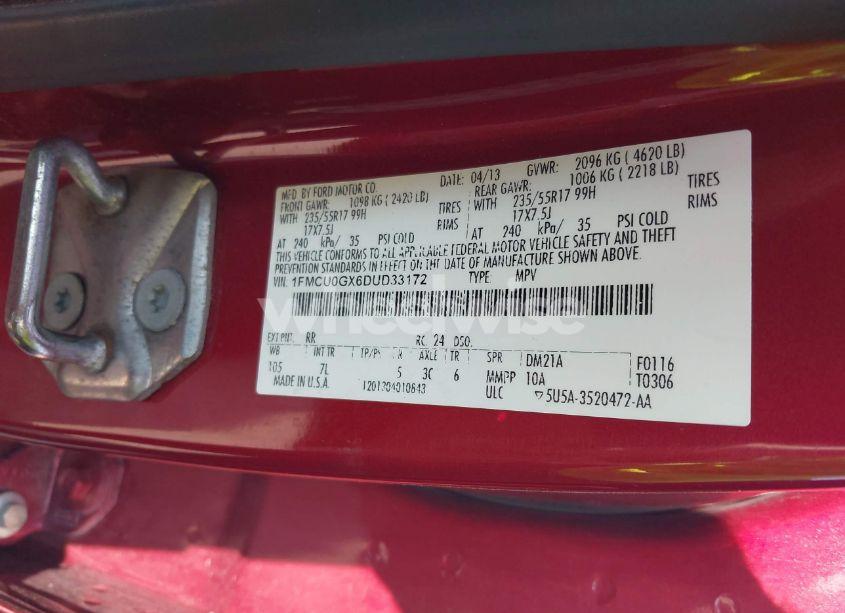 Photo 9 of 2013 Ford Escape SE (VIN 1FMCU0GX6DUD33172)