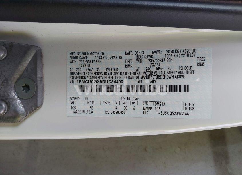 Photo 9 of 2013 Ford Escape SE (VIN 1FMCU0GX6DUD84400)