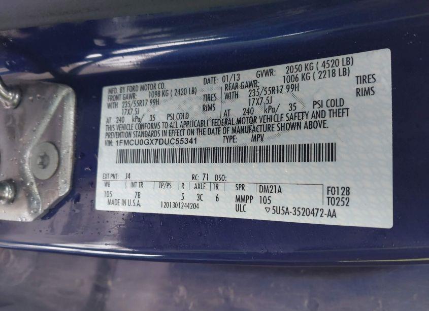 Photo 9 of 2013 Ford Escape SE (VIN 1FMCU0GX7DUC55341)