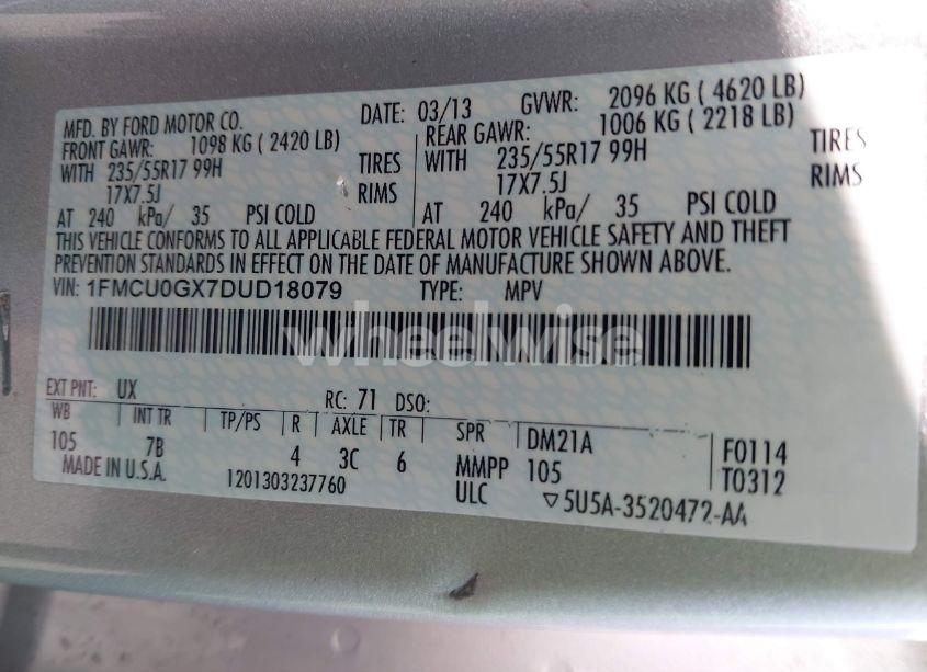 Photo 9 of 2013 Ford Escape SE (VIN 1FMCU0GX7DUD18079)