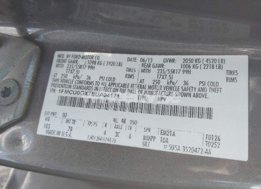 Photo 9 of 2014 Ford Escape SE (VIN 1FMCU0GX7EUA04174)