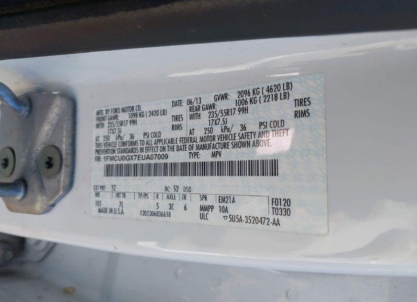 Photo 9 of 2014 Ford Escape SE (VIN 1FMCU0GX7EUA07009)