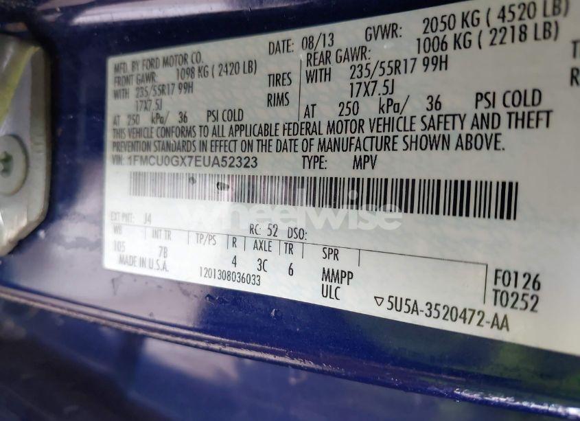 Photo 9 of 2014 Ford Escape SE (VIN 1FMCU0GX7EUA52323)