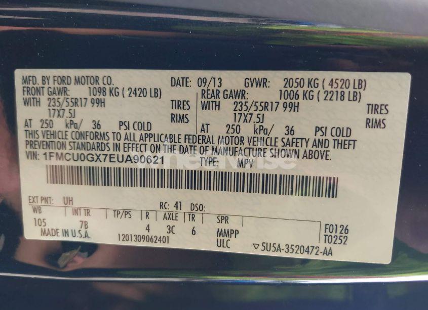 Photo 9 of 2014 Ford Escape SE (VIN 1FMCU0GX7EUA90621)