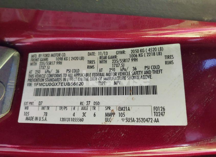 Photo 9 of 2014 Ford Escape SE (VIN 1FMCU0GX7EUB56620)