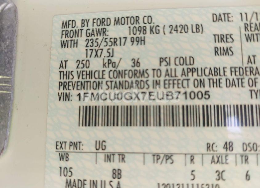 Photo 9 of 2014 Ford Escape SE (VIN 1FMCU0GX7EUB71005)