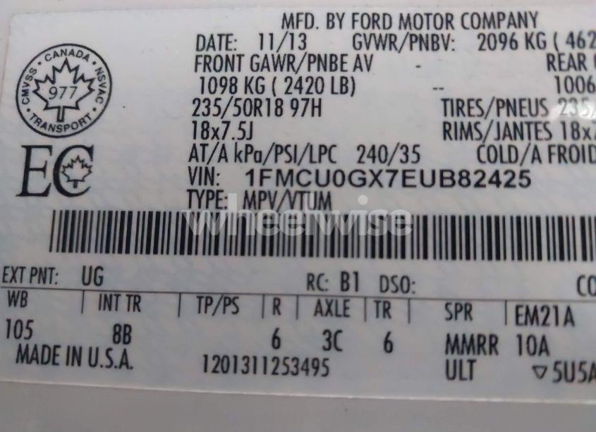 Photo 9 of 2014 Ford Escape SE (VIN 1FMCU0GX7EUB82425)