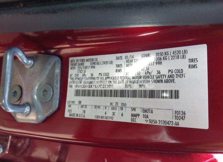 Photo 9 of 2014 Ford Escape SE (VIN 1FMCU0GX7EUC27301)