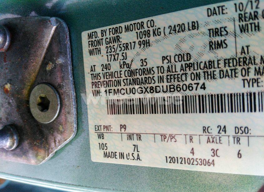 Photo 9 of 2013 Ford Escape SE (VIN 1FMCU0GX8DUB60674)