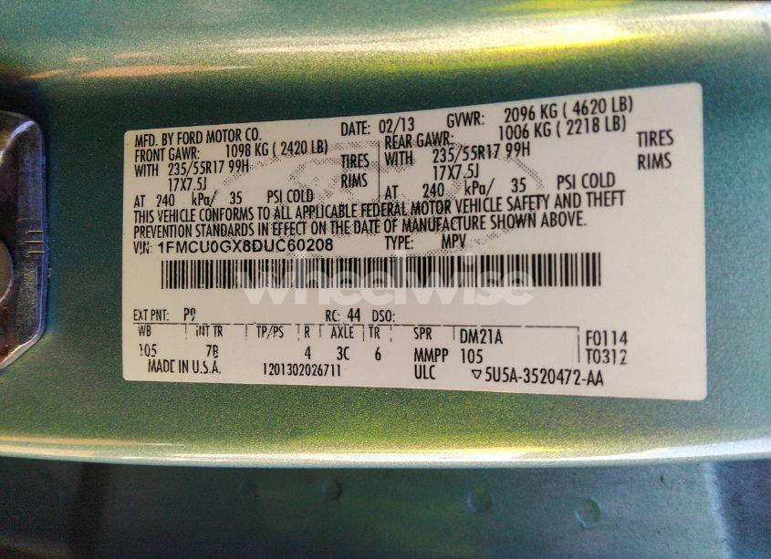 Photo 9 of 2013 Ford Escape SE (VIN 1FMCU0GX8DUC60208)