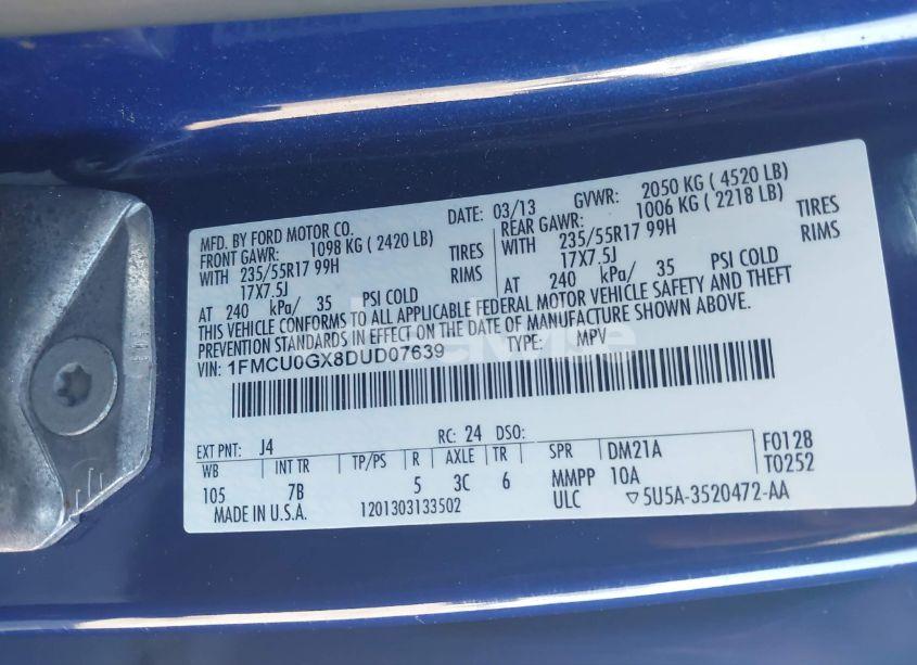 Photo 9 of 2013 Ford Escape SE (VIN 1FMCU0GX8DUD07639)