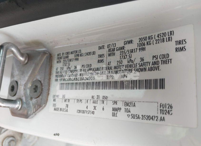 Photo 9 of 2014 Ford Escape SE (VIN 1FMCU0GX8EUA34901)