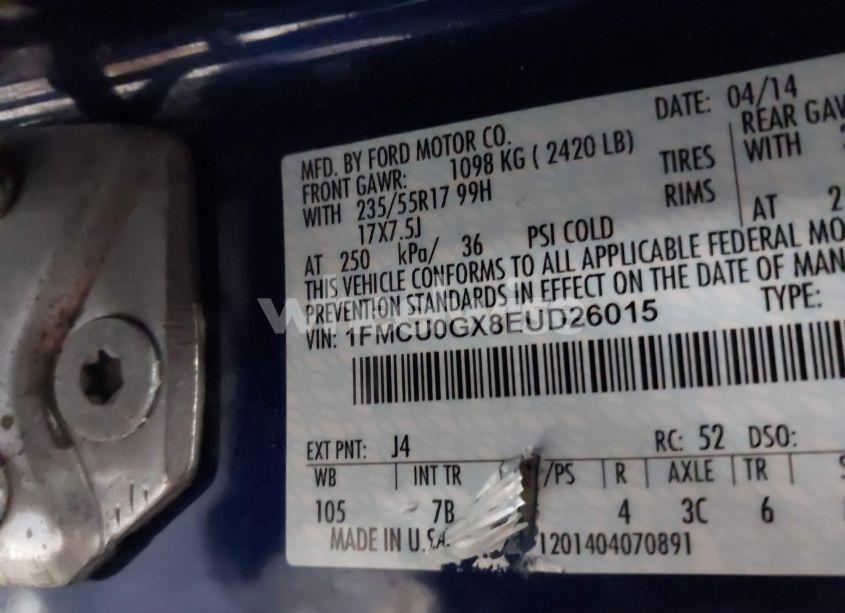 Photo 9 of 2014 Ford Escape SE (VIN 1FMCU0GX8EUD26015)