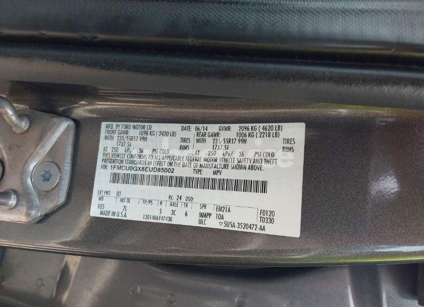 Photo 9 of 2014 Ford Escape SE (VIN 1FMCU0GX8EUD85002)