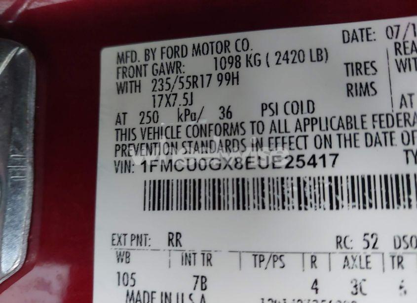 Photo 9 of 2014 Ford Escape SE (VIN 1FMCU0GX8EUE25417)