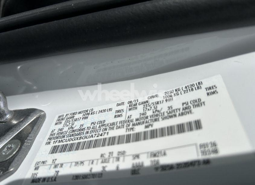 Photo 9 of 2016 Ford Escape SE (VIN 1FMCU0GX8GUA72471)