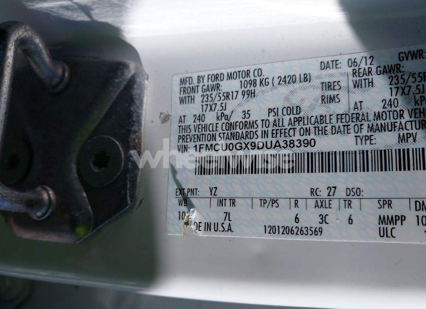 Photo 9 of 2013 Ford Escape SE (VIN 1FMCU0GX9DUA38390)