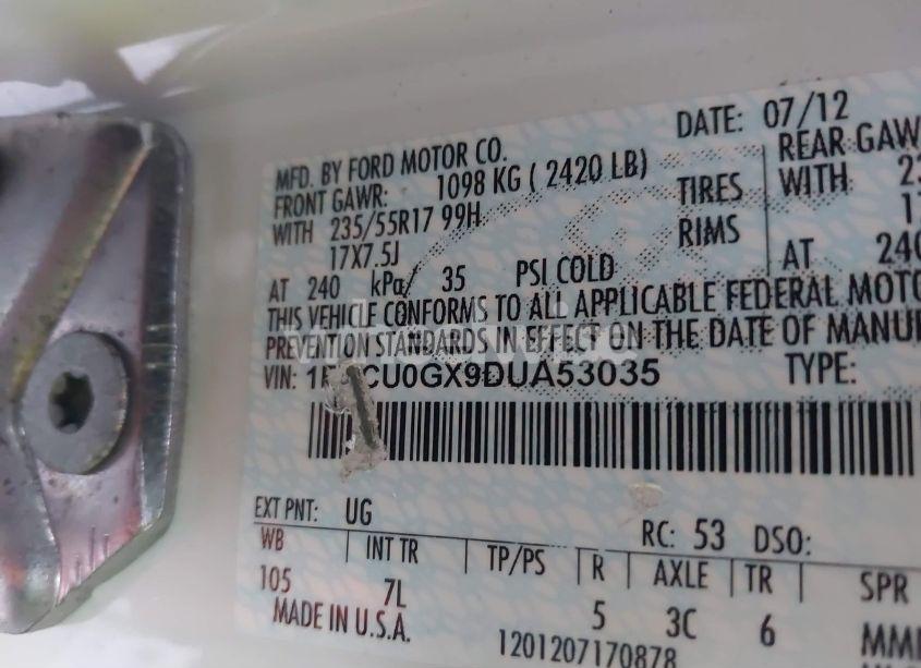 Photo 9 of 2013 Ford Escape SE (VIN 1FMCU0GX9DUA53035)