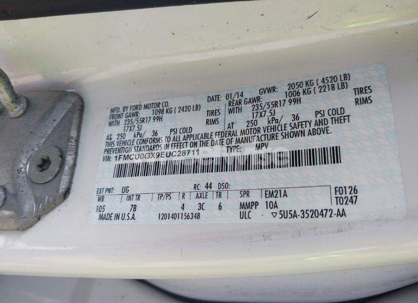 Photo 9 of 2014 Ford Escape SE (VIN 1FMCU0GX9EUC28711)