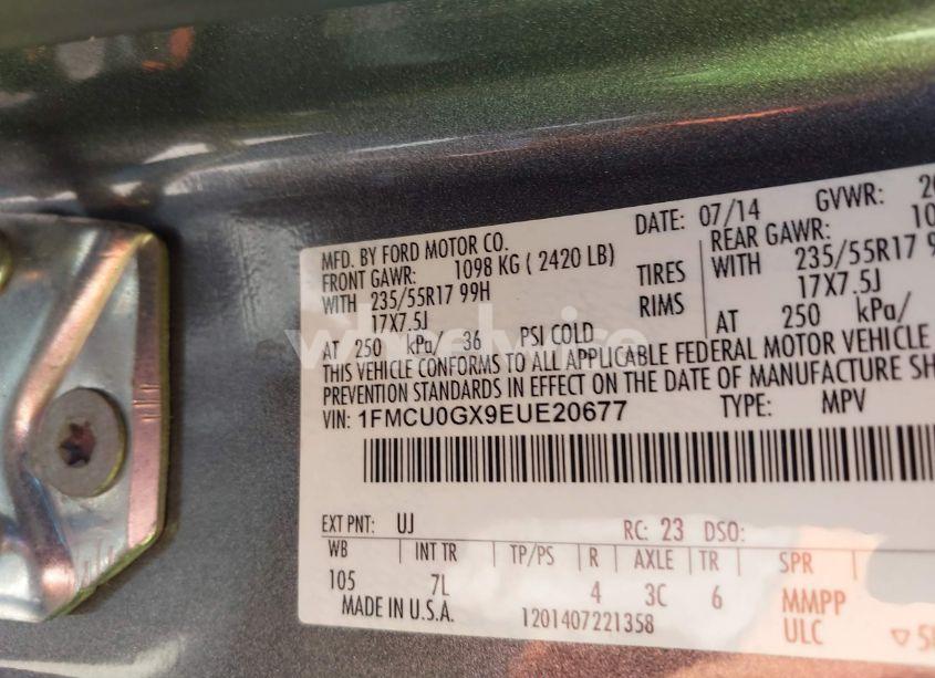 Photo 9 of 2014 Ford Escape SE (VIN 1FMCU0GX9EUE20677)