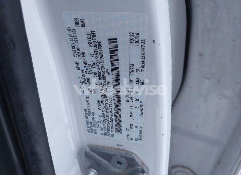 Photo 9 of 2016 Ford Escape SE (VIN 1FMCU0GX9GUA73063)