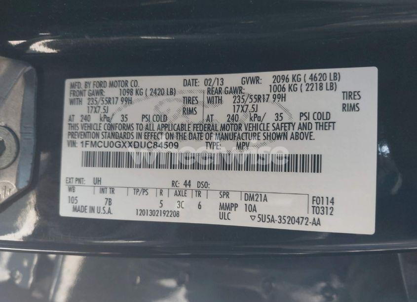 Photo 9 of 2013 Ford Escape SE (VIN 1FMCU0GXXDUC84509)