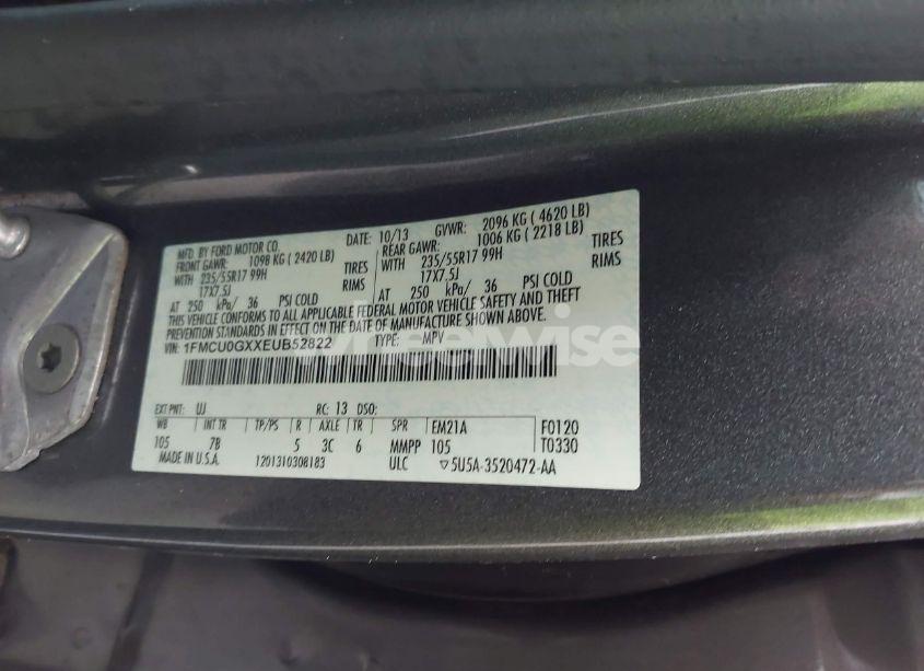 Photo 9 of 2014 Ford Escape SE (VIN 1FMCU0GXXEUB52822)