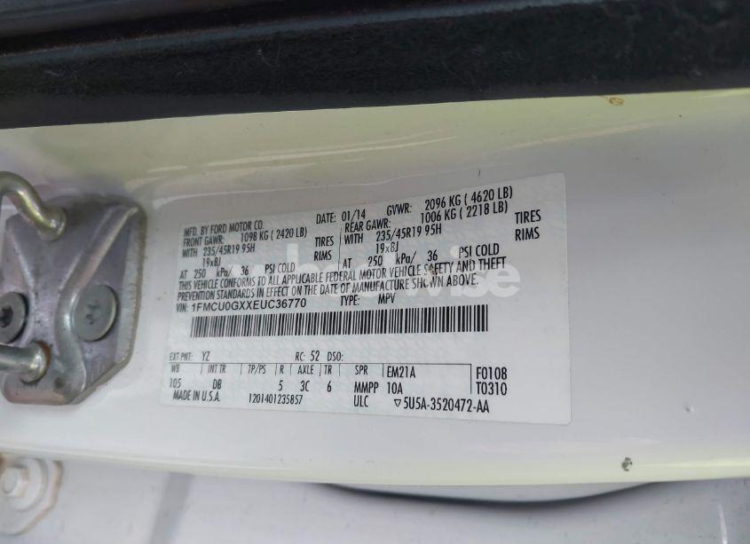 Photo 9 of 2014 Ford Escape SE (VIN 1FMCU0GXXEUC36770)