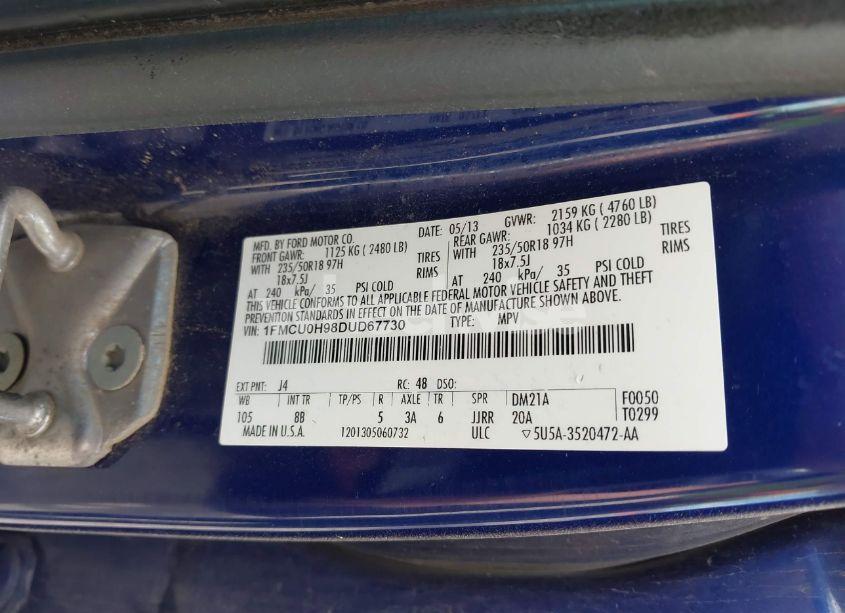 Photo 9 of 2013 Ford Escape SEL (VIN 1FMCU0H98DUD67730)